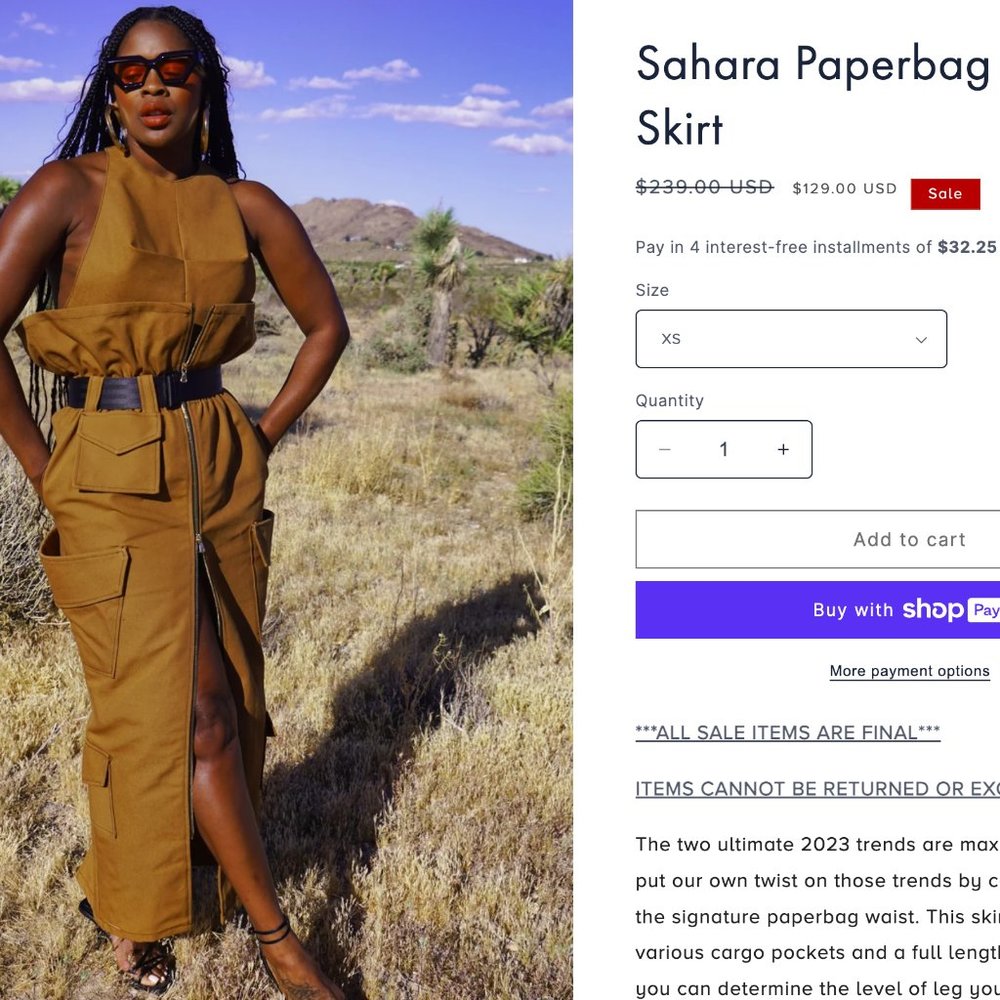 Like New! Sahara Paperbag Cargo Maxi Skirt